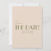 Classy Olive Green Old Money Retro Luxury Wedding Save The Date (Vorderseite)