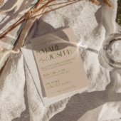 Classy Olive Green Old Money Retro Photo Wedding Einladung