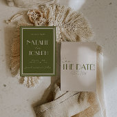 Classy Olive Green Old Money Whimsical Wedding Save The Date