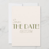 Classy Olive Green Old Money Whimsical Wedding Save The Date (Vorderseite)