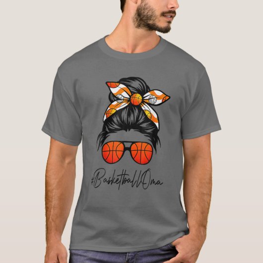 Classy Oma Life Messy Hair Bun Basketball Mütter T-Shirt (Vorderseite)