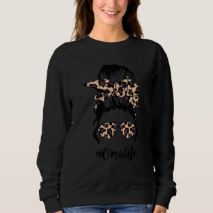 Classy Oma Life mit Leopard Messy Bun Mother's Da Sweatshirt