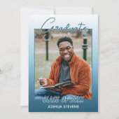 Classy Ombre Aquamarin Blue Green Abschluss Ankündigung (Vorderseite)