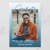 Classy Ombre Aquamarin Blue Green Abschluss Ankündigung (Vorderseite)