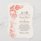 Classy Ombre Coral Blume Hochzeiten Einladungen (Vorne/Hinten)