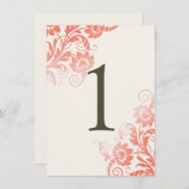 Classy Ombre Coral Tischnummer Card (Vorne/Hinten)