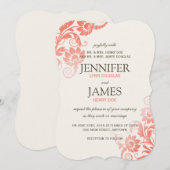 Classy Ombre Coral Wedding Einladungen (Vorne/Hinten)