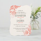 Classy Ombre Coral Wedding Einladungen (Stehend Vorderseite)