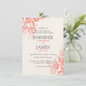 Classy Ombre Coral Wedding Einladungen (Stehend Vorderseite)