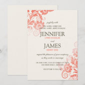 Classy Ombre Coral Wedding Einladungen (12x18) (Vorne/Hinten)