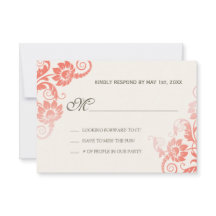 Classy Ombre Coral Wedding RSVP