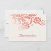 Classy Ombre Coral Wedding RSVP Karte (Rückseite)