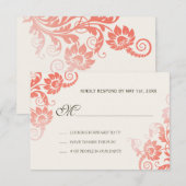 Classy Ombre Coral Wedding RSVP Karte (Vorne/Hinten)