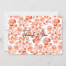 Classy Orange Floral Print Wallpaper Vielen Dank