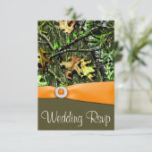 Classy Orange Junting Camouflage Wedding RSVP Card Karte (Stehend Vorderseite)