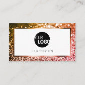 Classy Orange Pink Ombre Glitzer White Add Logo Visitenkarte (Vorderseite)