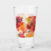 Classy Orange Red Floral Abstrakt Watercolor Glas (Rückseite)