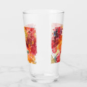 Classy Orange Red Floral Abstrakt Watercolor Glas (Links)