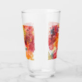 Classy Orange Red Floral Abstrakt Watercolor Glas (Rechts)