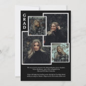 Classy Overlay Foto Black Collage Abschluss Ankündigung (Rückseite)