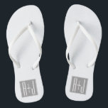 Classy Paares Initails| Weiß und Grau Badesandalen<br><div class="desc">Klug,  kühn und modern.</div>