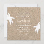Classy Palm Tree Beach Einladung zur Hochzeit (Vorderseite)