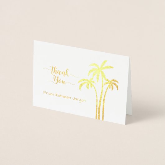 Classy Palm Tree Vielen Dank Folienkarte (Vorderseite)