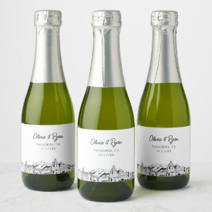 Classy Pasadena Gastgeschenk Hochzeit Custom Mini Schaumweinetikett