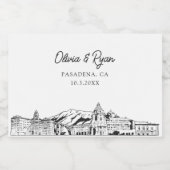 Classy Pasadena Gastgeschenk Hochzeit Custom Mini Schaumweinetikett (Einzelnes Label)