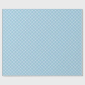 Classy Pastel Aquamarin Blue White Karo Muster Geschenkpapier (Flach)