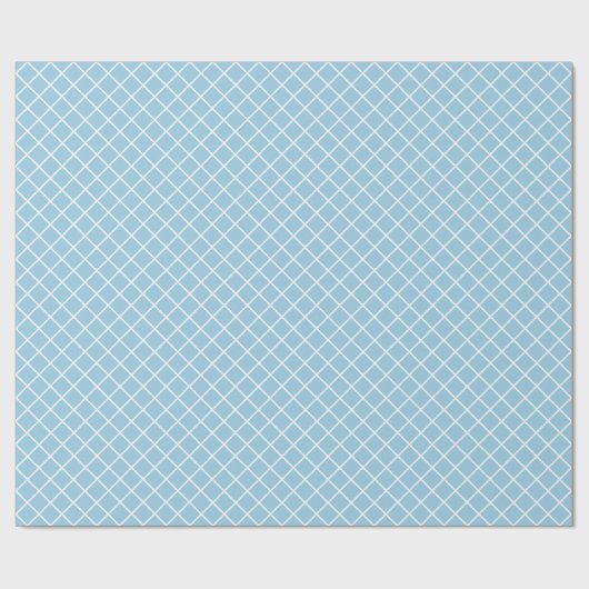 Classy Pastel Aquamarin Blue White Karo Muster Geschenkpapier (Flach)