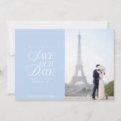 Classy Pastel Blue Elegant Save the Date Card (Vorderseite)