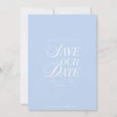 Classy Pastel Blue Elegant Save the Date Card (Vorderseite)
