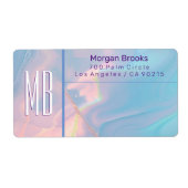 Classy Pastel Marble Monogram-Adresse (Vorne)