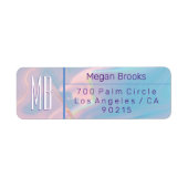 Classy Pastel Marble Monogram-Adresse (Vorne)