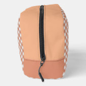 Classy Pastel Peach Orange Gingham Karo Pattern Waschbeutel (Rechts)
