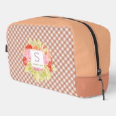 Classy Pastel Peach Orange Gingham Karo Pattern Waschbeutel (Rechte Ecke)