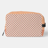 Classy Pastel Peach Orange Gingham Karo Pattern Waschbeutel (Rückseite)