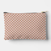 Classy Pastel Peach Orange Gingham Karo Pattern Zubehörtasche (Rückseite)