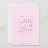 Classy Pastel Pink Elegant Save the Date Card (Vorderseite)