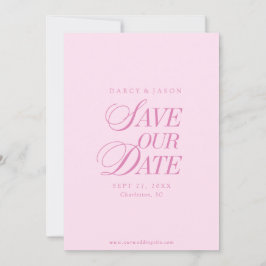 Classy Pastel Pink Elegant Save the Date Card