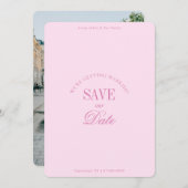 Classy Pastel Pink Elegant Save the Date Card (Vorne/Hinten)