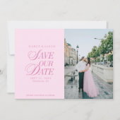 Classy Pastel Pink Elegant Save the Date Card (Vorderseite)