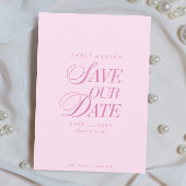 Classy Pastel Pink Elegant Save the Date Card