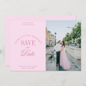 Classy Pastel Pink Elegant Save the Date Card (Vorne/Hinten)