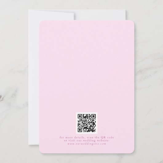 Classy Pastel Pink Elegantes Skript Save the Date (Rückseite)