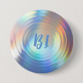 Classy Pastel Rainbow Unicorn Holographic Bisexual Button (Vorderseite)