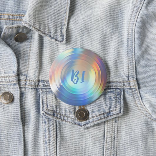 Classy Pastel Rainbow Unicorn Holographic Bisexual Button (Beispiel)