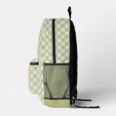 Classy Pastel Spring Green Gingham Karo Pattern Bedruckter Rucksack (Rechts)