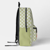 Classy Pastel Spring Green Gingham Karo Pattern Bedruckter Rucksack (Links)